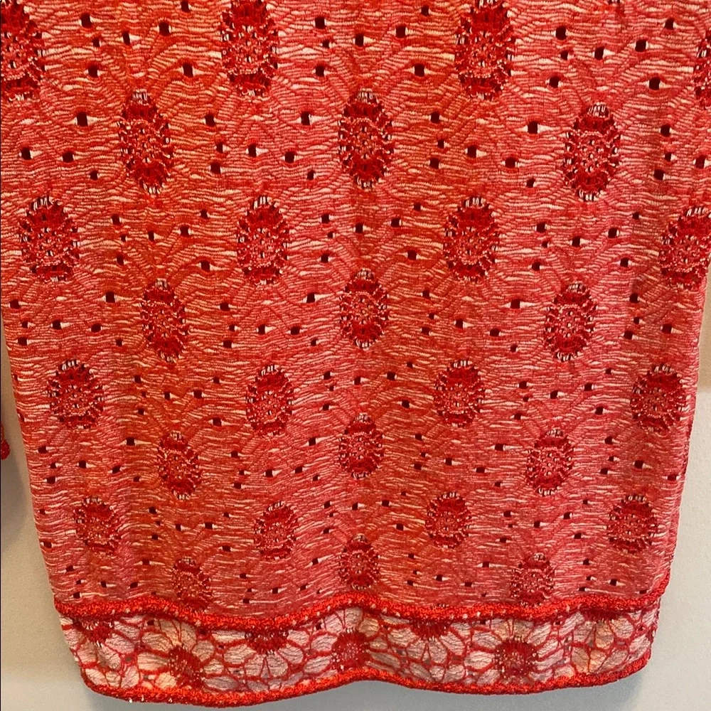 Free People Red Fitted Long Sleeve Delilah Dress
